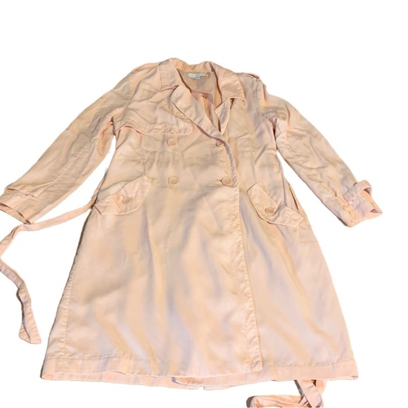 NEW YORK & COMPANY BLUSH LIGHWEIGHT BELTED TRENCH COAT JACKET (L) - Picture 11 of 15